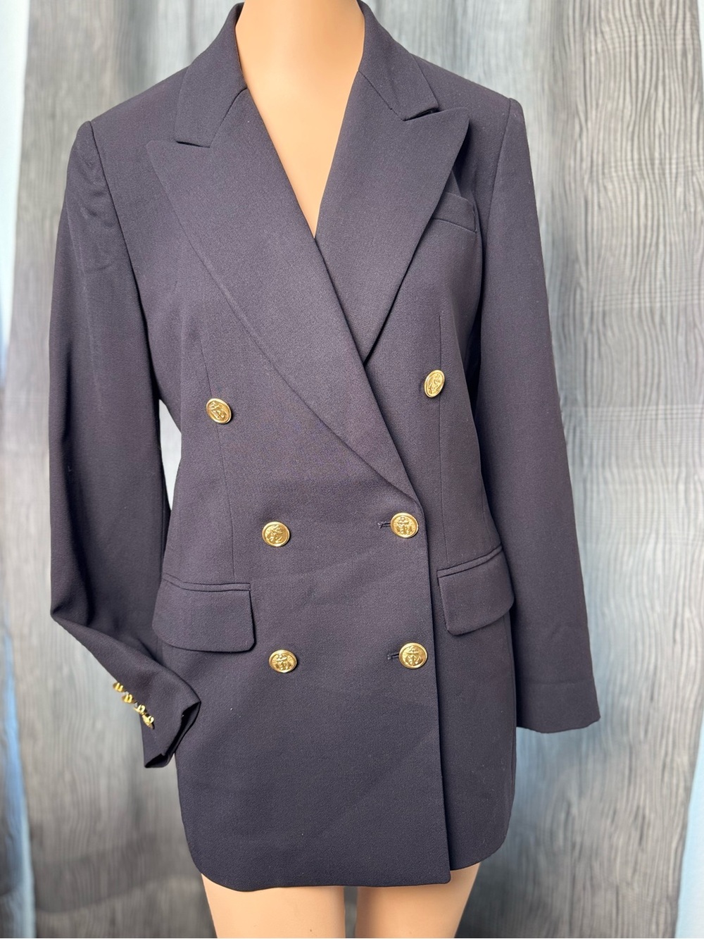 TALBOTS Double-Breasted Navy Blue Women's Blazer Coat Size 6
